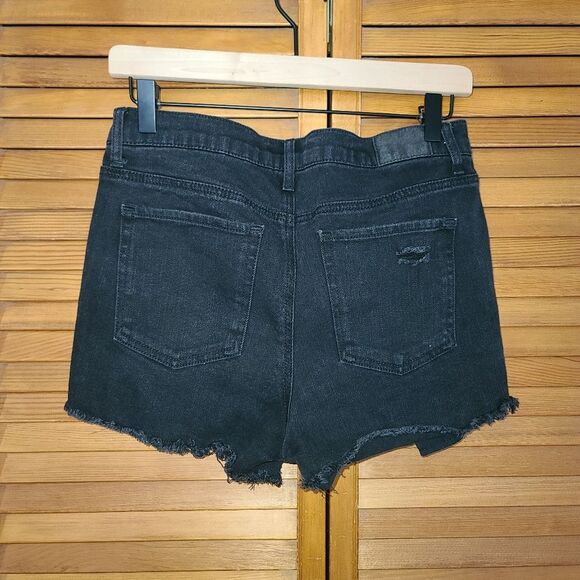 Aeropostale Black Cheeky Denim Shorts Size 8 - Picture 6 of 8